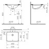 Раковина VITRA S50 встраиваемая снизу 48 см белый 5339B003-0012