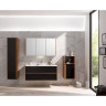 Средний шкаф VITRA METROPOLE левосторонний, 40 см, цвет сливовое дерево, фасад черное акриловое стекло 58208